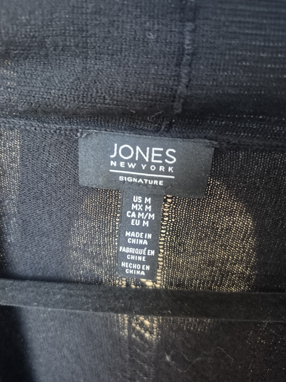 Jones New York Black Open-Front Short Sleeve Cardigan - Picture 3 of 3